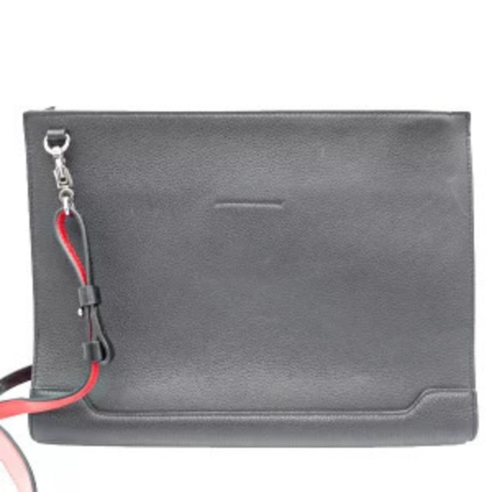 Christian Louboutin Red Studded Black Clutch Shoulder Spike